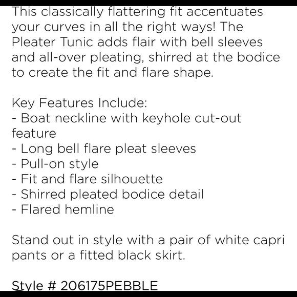 NWT Avenue Pleater Tunic - Picture 3 of 4